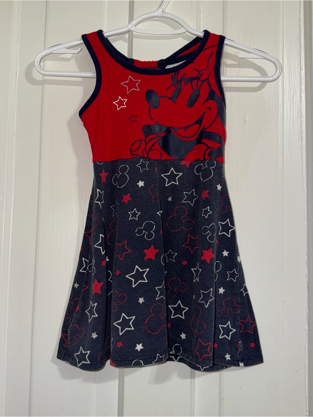 Girls'‎ size 4T dress Red & Navy Minnie Mouse Star Print Dress 4th of July